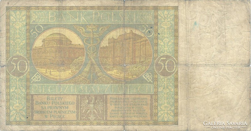 50 Zloty zlotych 1929 Poland 1.