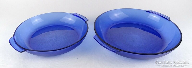 1Q921 Resistente Brazil kék üveg kínáló tál 2 darab