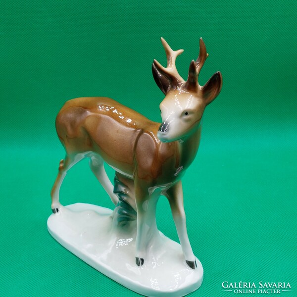 Gdr lippelsdorf porcelain deer figure