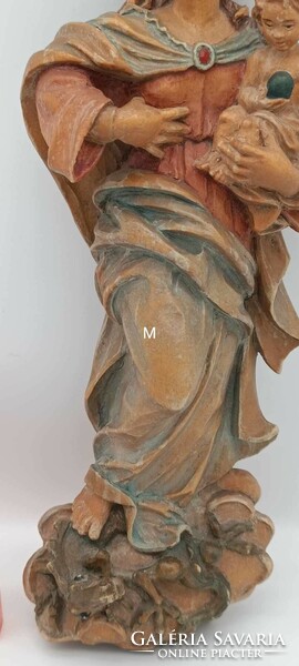 Szűz Mária festett fa szobor