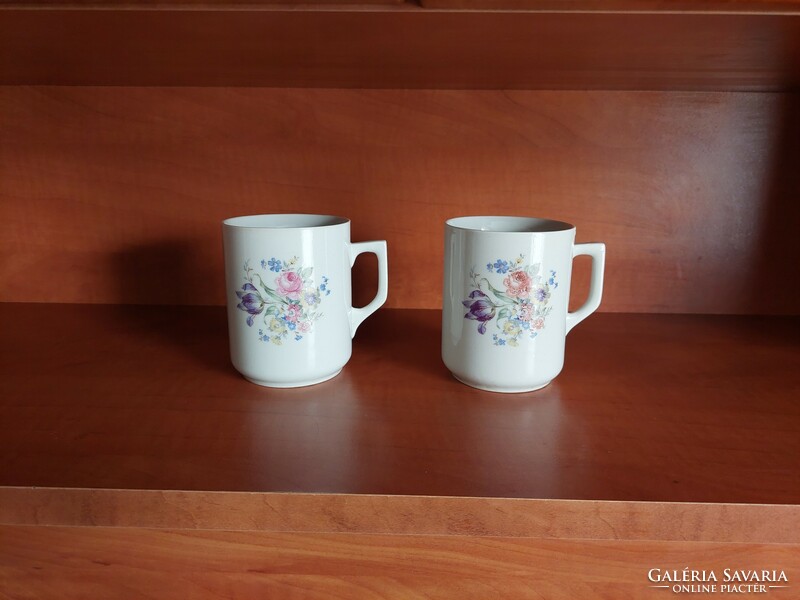 Zsolnay floral mugs together