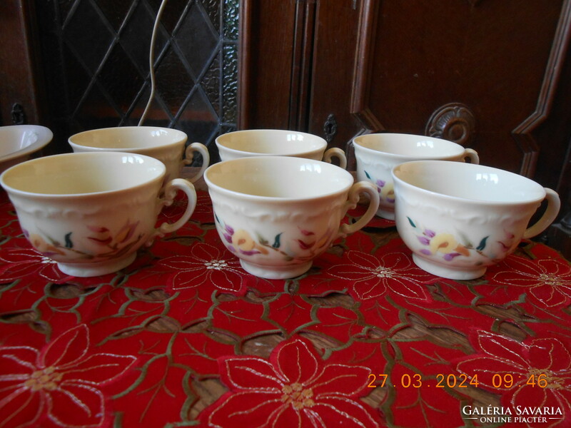 Zsolnay orchid pattern tea cup, 6 pcs