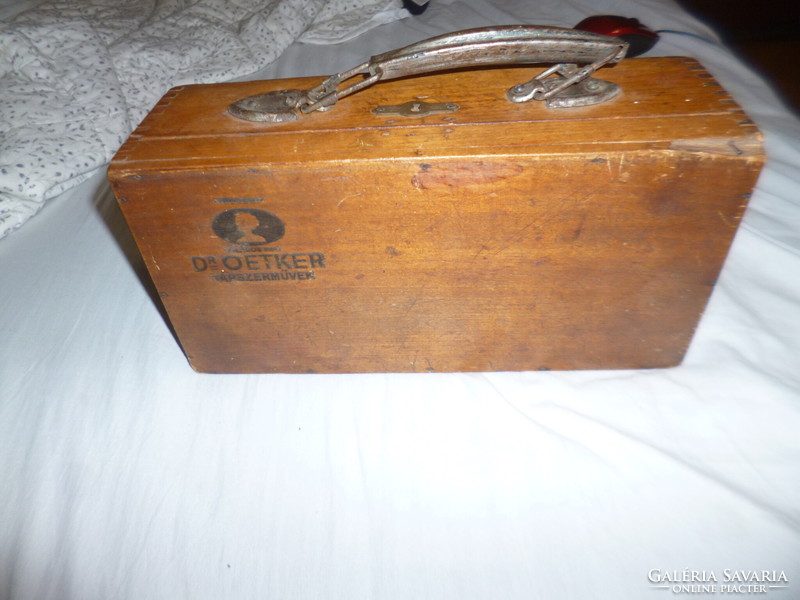Antique dr oetker advertising suitcase wooden box
