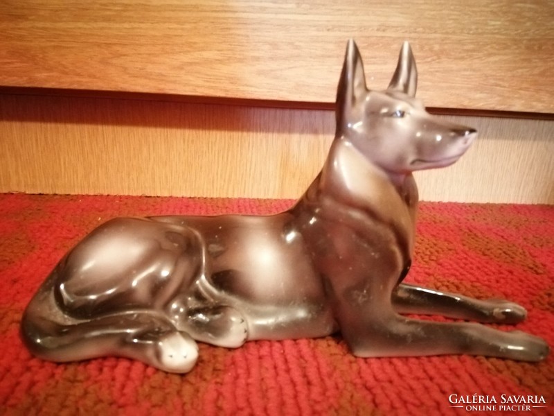 Hollóháza porcelain German shepherd dog, in good condition HUF 4,000