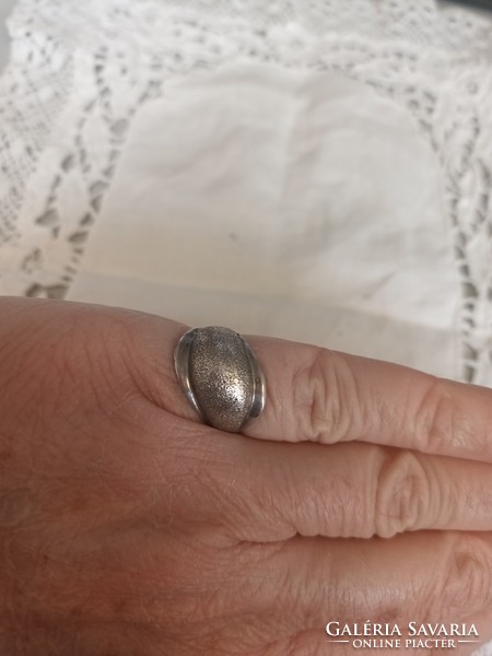 Old handmade silver sport ring in oval shape for sale!