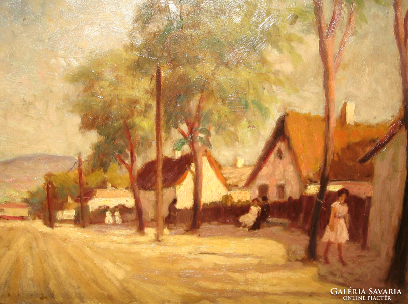 Guaranteed original Guzsik öden / 1902-1954/ painting: sunny street