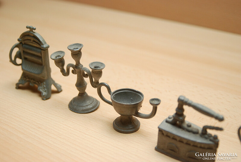 Pewter miniature ornaments, collection