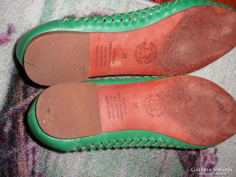Zöld balerina cipő, 37-es bőr