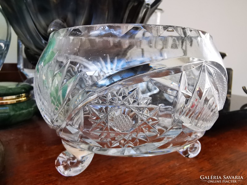 Old crystal snailed serving tray