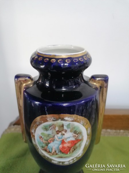 Kobaltkék porcelán váza / Altwien jelzés nélkül /