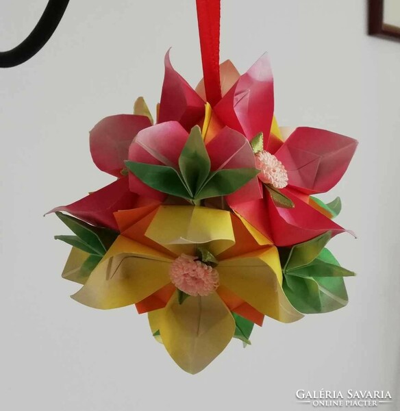 Lotus kusudama - origami folding