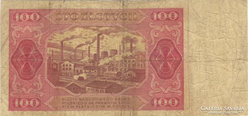 100 zloty zlotych 1948 Lengyelország