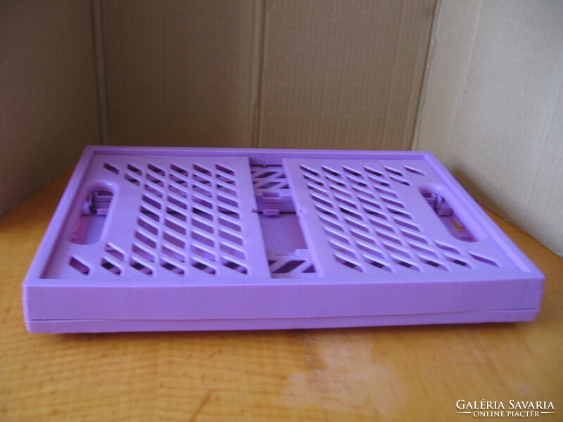 Folding purple plastic basket
