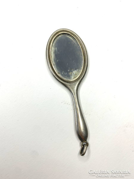 Small silver hand mirror