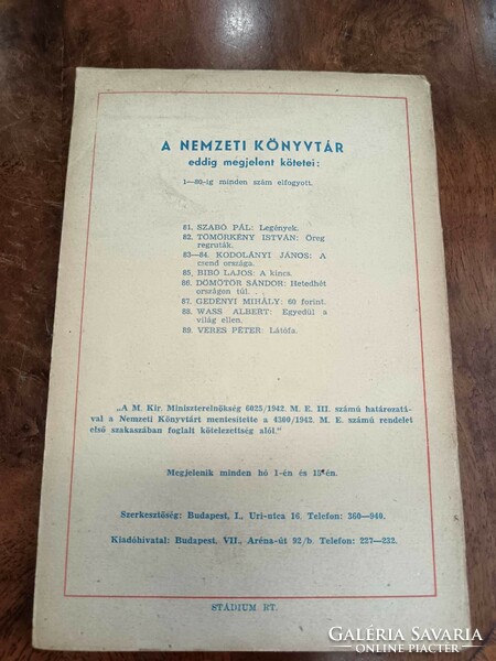 Nemzeti könyvtár 6 példánya jó állapotban 1939-40-es évekből 8.