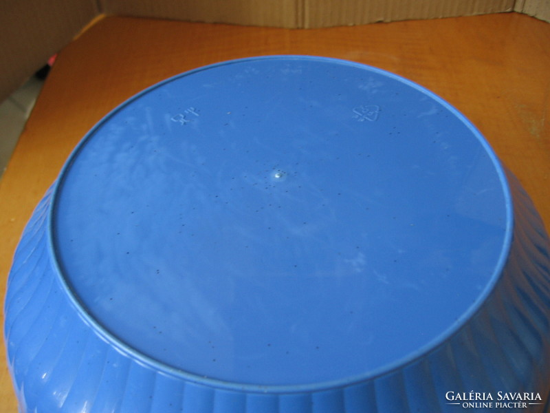 Kék bordás műanyag tál 26 cm-es