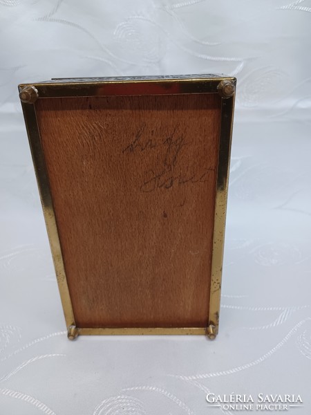 Copper gift box with wooden inlay