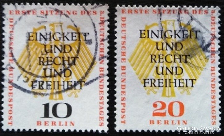 BB174-5p / Németország - Berlin 1957 Bundestag Berlinben bélyegsor pecsételt