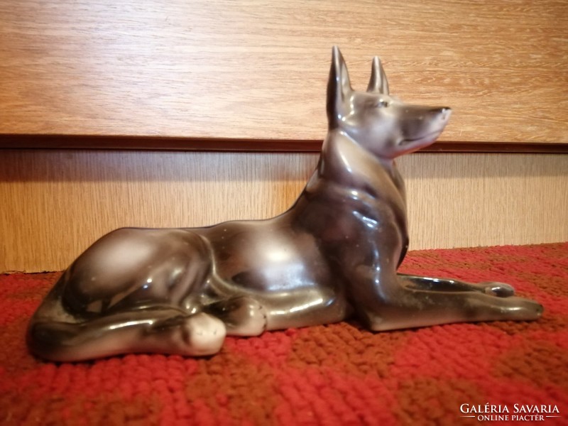 Hollóházi porcelán Németjuhász kutya, szép állapotú 4.000 Ft