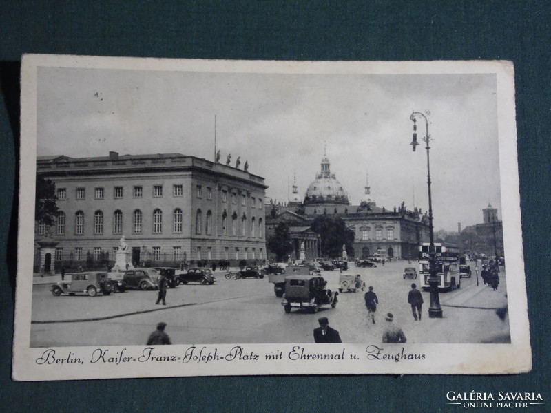 Postcard, germany, berlin, kaiser franz joseph platz mit ehrenmal u. Zeughaus, 1936