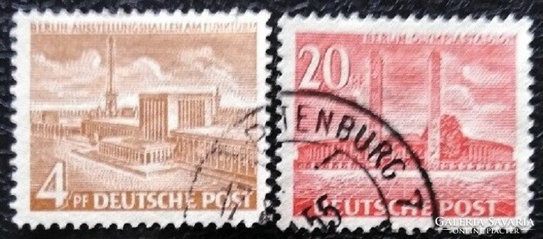 BB112-3p / Németország - Berlin 1953 Berlini Épületek bélyegsor pecsételt