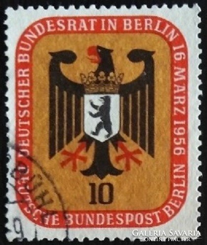 BB136p / Németország - Berlin 1956 A Szövetségi tanács Berlinben bélyegsor 10 Pf. értéke pecsételt