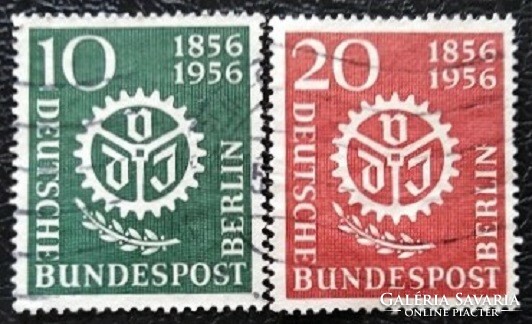 Bb138-9p / germany - berlin 1956 engineer association stamp set stamped