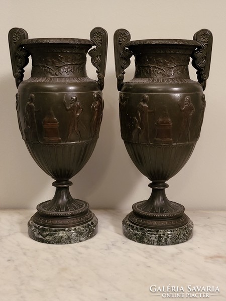 Pair of empire bronze vases