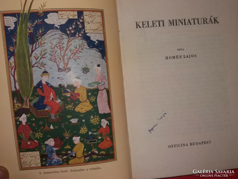 1943. Lajos Homér's richly illustrated book on the art history of Eastern miniatures according to the pictures