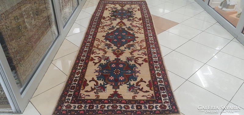 Of123 antique Iranian heriz hand knot running Persian carpet 100x300cm free courier
