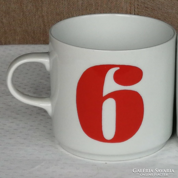 Alföldi porcelain mug with number 6