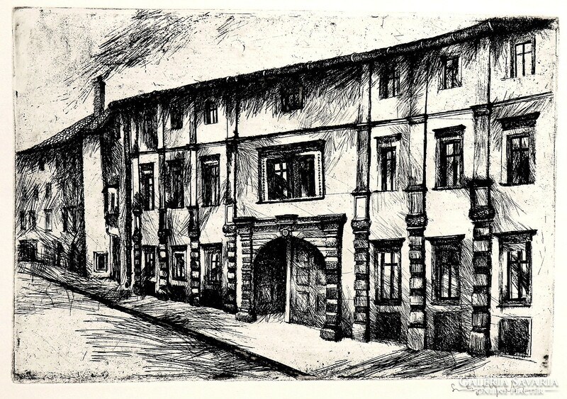 Sulyok gabriella: Soproni street, beautiful etching