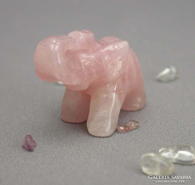 Rose quartz elephant
