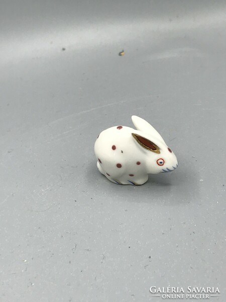 Herend cute mini bunny 1930 marking with red polka dot decor