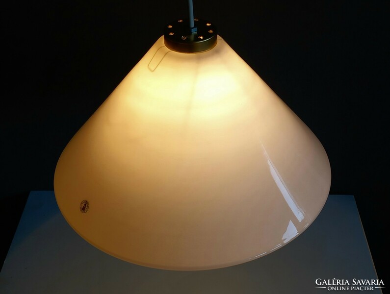 Bauhaus mennyezeti lámpa Muránói tejüveg búrával ALKUDHATÓ