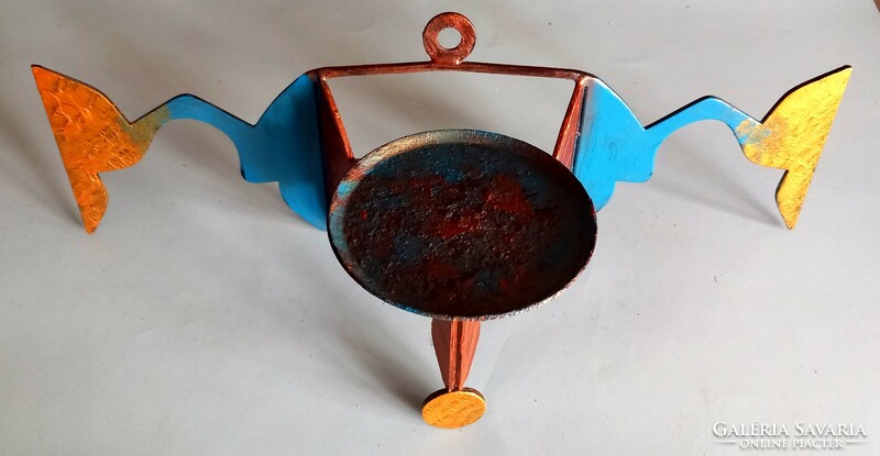 Huge pop art wall candle holder wrought iron art deco design. Negotiable!