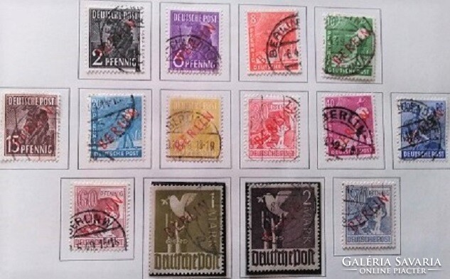 Bb21-34p / Germany - Berlin 1949 overprinted occupation zone stamps stamp line stamped