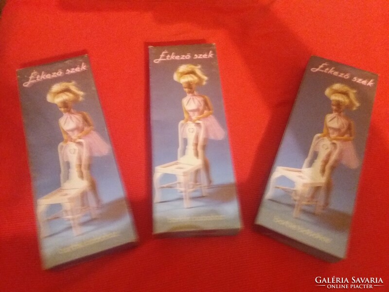 Retro Hungarian locomo barbie furniture chairs in their box, 3 in one as shown in the pictures