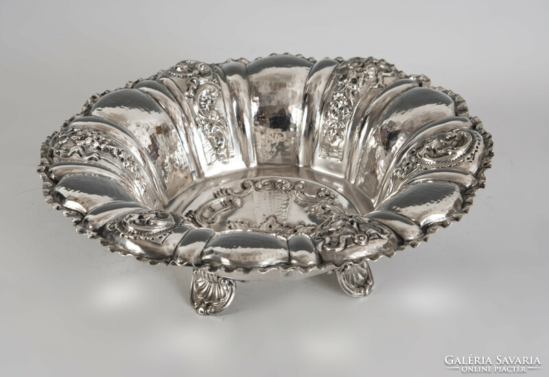 Silver table centerpiece / tray with shell legs