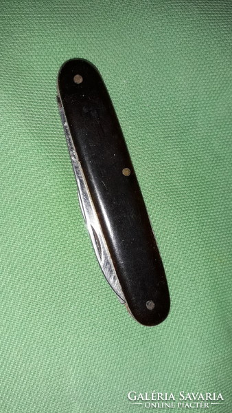 Antique double-bladed bacon knife with steel blade and wooden handle, 18cm -6cm, and with 3 cm blades as shown in the pictures