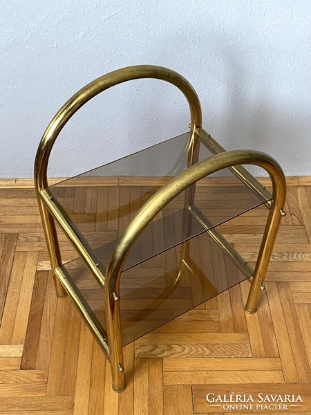 Gold color glamor style bent table furniture with glass tops