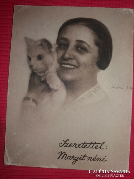 Antique photo: with love from Aunt Margit's photo workshop in Halmi, postcard size according to the pictures