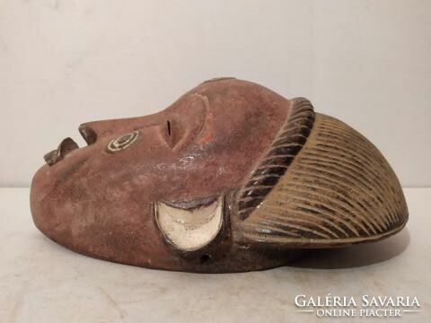 Antique African patinated wooden mask Yoruba ethnic group Nigeria drum 12 2538