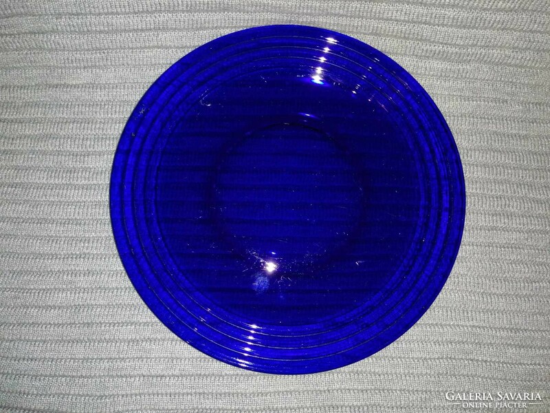Kék üveg kínáló tál (A14)