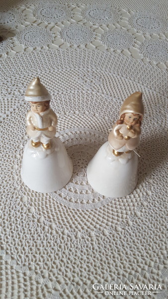 Old English style porcelain bell with a child's figure, in its box