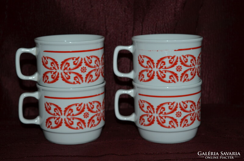 4 Zsolnay cocoa mugs