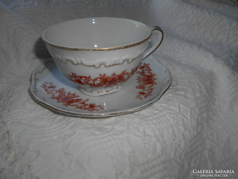 Zsolnay feathered pattern - tea cup with saucer