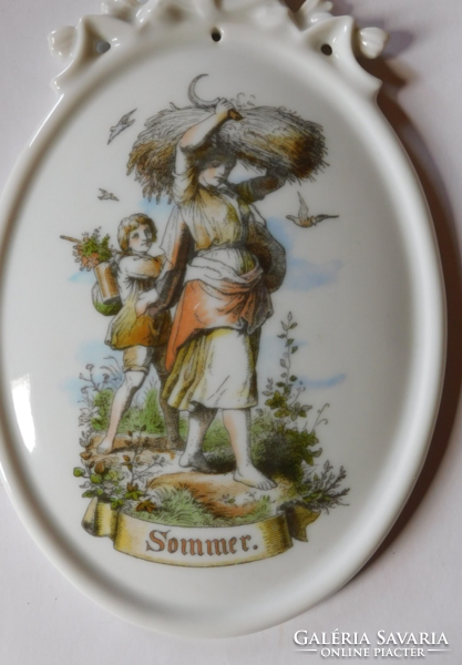 Vintage German porcelain wall decoration - summer