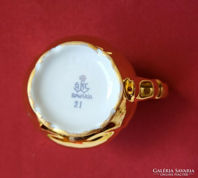 GKC Bavaria német porcelán dúsan aranyozott tej tejszín kiöntő arany karácsonyi dekoráció