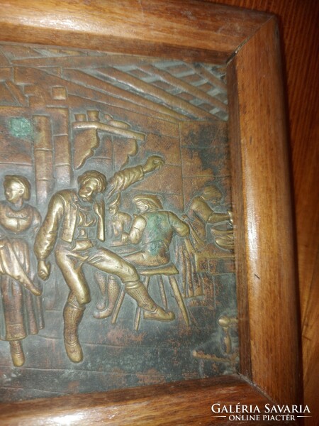 Bronze relief, size indicated, 80 dkg